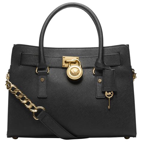 michael kors large hamilton satchel - black|Michael Kors Hamilton studded bag.